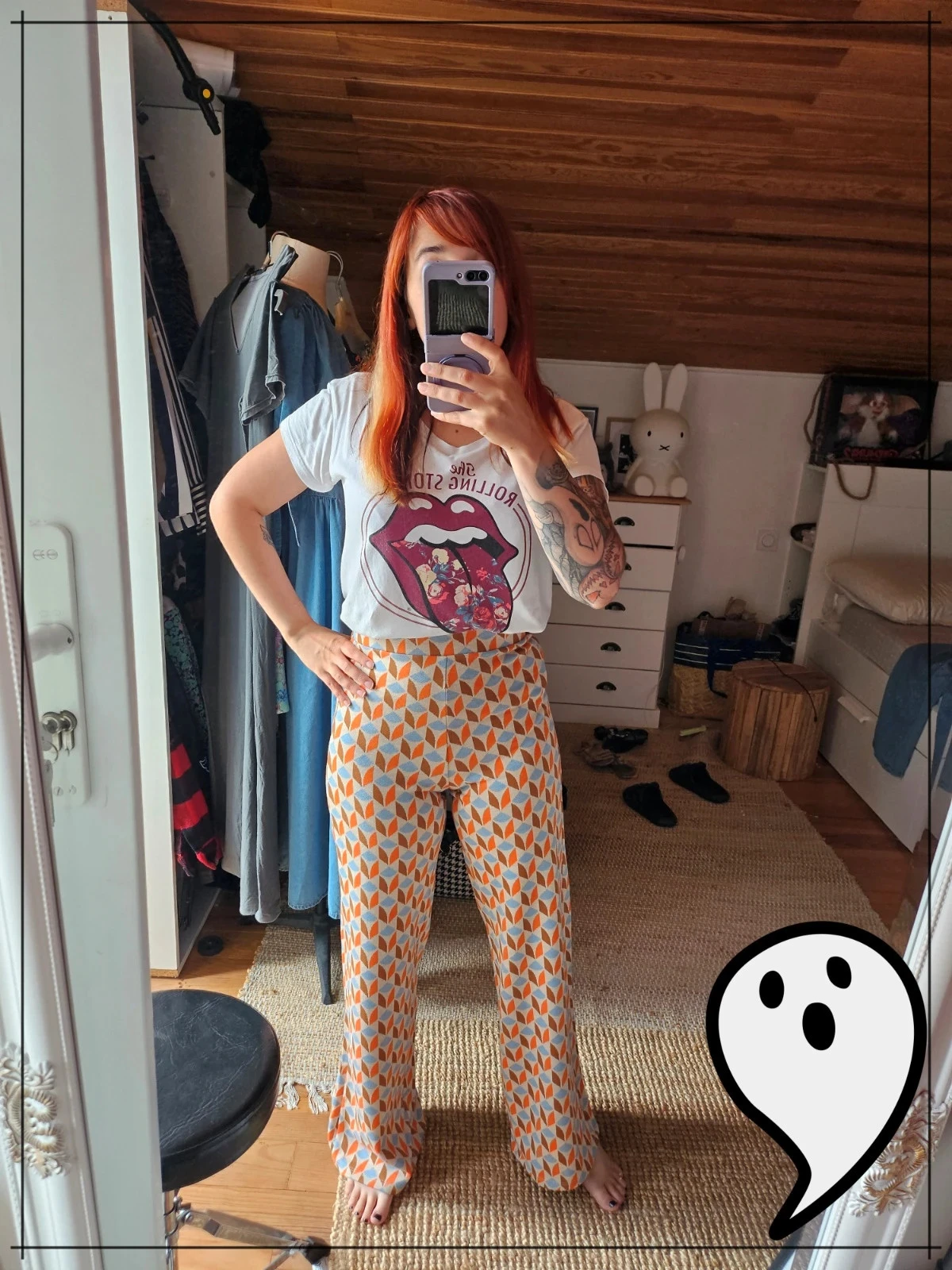 mooie hoge taille chique kleurrijke bobo retro chique pantalon – photo 3